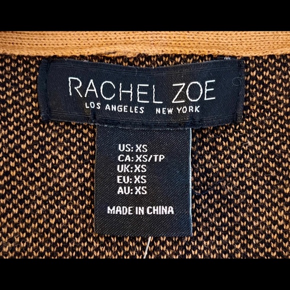 Rachel Zoe Womens XS Tan and Black Cardigan - Picture 4 of 6
